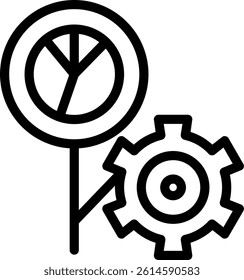 Analytics Solution Line Vector Icon Design