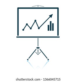 Analytics stand icon. Shadow reflection design. Vector illustration.