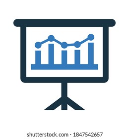 Analytics, statistics icon. Glyph vector isolated on a white background.