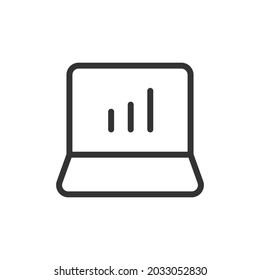 Icono de línea delgada analítica. Símbolo con estilo de contorno de moda. Diseño premium para web y aplicaciones. Perfecto para la interfaz de usuario. 