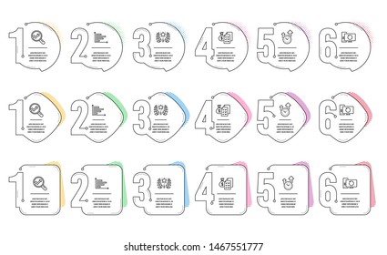 Analytics, Time management and Recovery computer line icons set. Infographic timeline. Horizontal chart, Ranking and Accounting wealth signs. Audit analysis, Office clock, Backup info. Vector