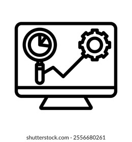 analytics tools icon line vector illustration on white background.