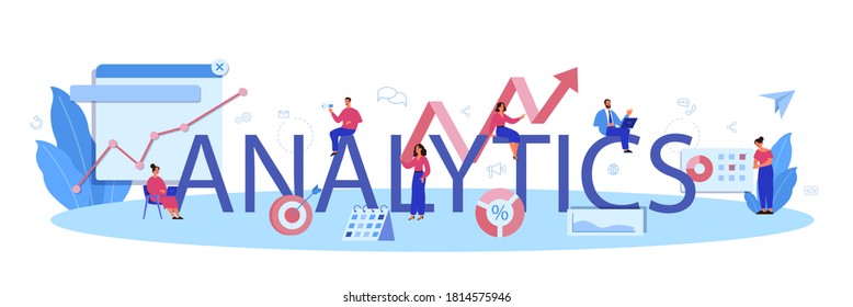 Analytics Typographic Header Web Page Improvement Stock Vector (Royalty ...