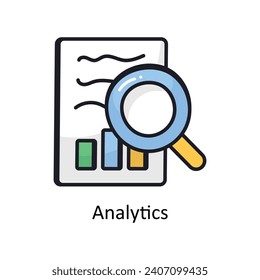 Analytics vector Filled outline doodle Design illustration. Symbol on White background EPS 10 File 