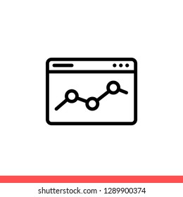 Analytics vector icon, adwords symbol. Simple, flat design for web or mobile app