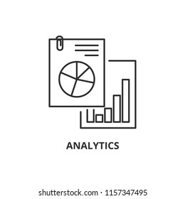 Analytics vector icon outline style