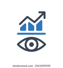 Analytics Vision Icon On White Background