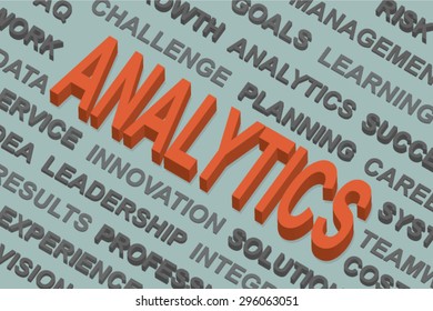 Analytics word cloud ,business concept
