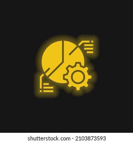 Analytics yellow glowing neon icon
