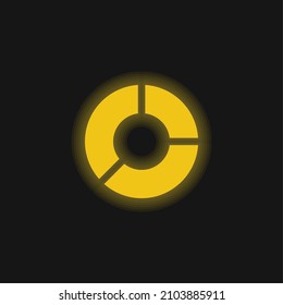 Analytics yellow glowing neon icon
