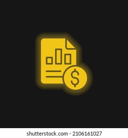 Analytics yellow glowing neon icon