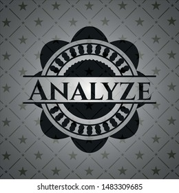 Analyze black badge. Vector Illustration. Detailed.