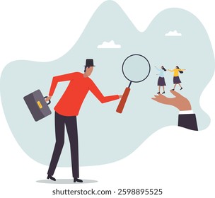 Analyze candidate, employee performance review, evaluation or analysis, choose recruitment applicants, staff or finding right person for job .character for design