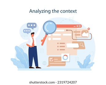 Analizar el contexto para llevar a cabo negociaciones difíciles. Personajes de negocios con opiniones opuestas que vienen con decisión mutua. Llegar a un acuerdo sobre una reunión. Ilustración vectorial plana