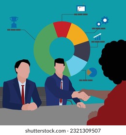 Analizar datos, análisis de investigación financiera, análisis de datos, gráfico y gráfico o diagrama, informe de base de datos o concepto de visualización predictiva