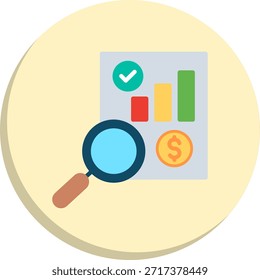Ícone Analisar Estilo de Círculo Plano