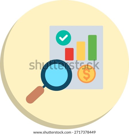 Analyze Flat Circle Style Icon