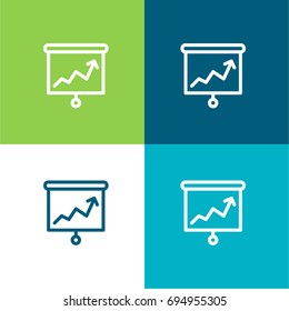 Analyze green and blue material color minimal icon or logo design