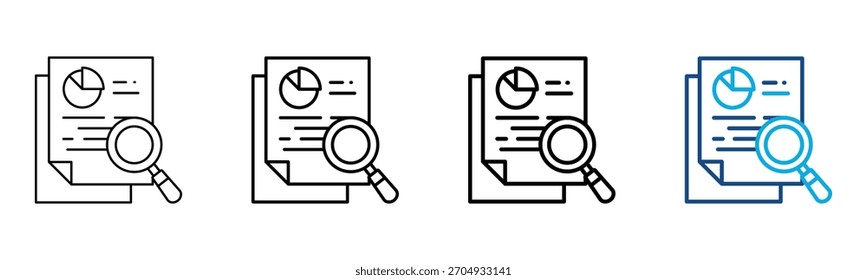 Analysieren Symbol Unterschiedliche Stilgliederung Kollektion Set Vektorgrafik
