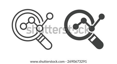 Analyze Icon. Line and glyph solid icon