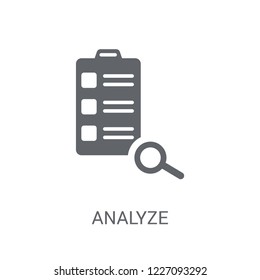 Analyze icon. Trendy Analyze logo concept on white background from Productivity collection. Suitable for use on web apps, mobile apps and print media.