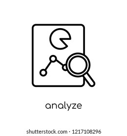 analyze icon. Trendy modern flat linear vector analyze icon on white background from thin line collection, outline vector illustration