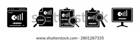 Analyze icon vector collection. Set of analyze icon vector template designs. Stock vector.