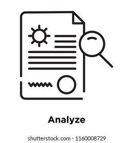 Analyze icon vector isolated on white background, Analyze transparent sign , sign and symbols in thin linear outline style