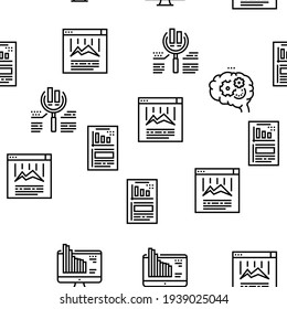 Analizar la Ilustración de líneas delgadas del patrón sin soldadura del vector de infografía