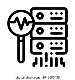 analyze of machine learning line icon vector. analyze of machine learning sign. isolated contour symbol black illustration