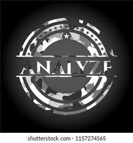 Analyze on grey camouflaged texture