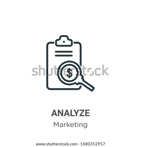 Analyze outline vector icon. Thin line black analyze icon, flat vector simple element illustration from editable marketing concept isolated stroke on white background