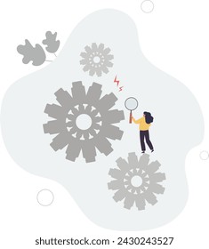 Analyze problem to fix the process, solving business issue for smooth workflow, project management or development concept.