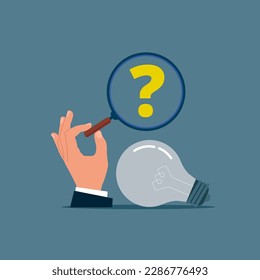 Analyze question marks. Find the answer.  Modern vector illustration in flat style