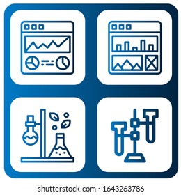 analyze simple icons set. Contains such icons as Web analytics, Test tube, can be used for web, mobile and logo