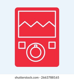 Analyzer symbol trendy artwork useful vector Illustration red design stunning colorful background.eps