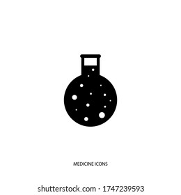 Analyzes flasks. Medicine or science icon. Flat style