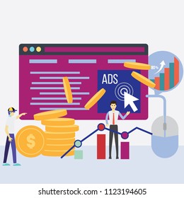 Analyzes, market assessments, statistical data thinking concepts, business growth, illustrated graphs, calculus calculations People work in a team and interact with graphs. Business, 