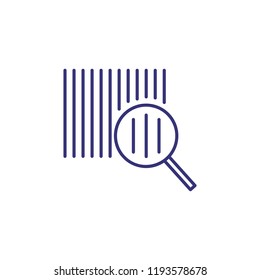 Analyzing barcode line icon. Scanning, identity, data. Shopping concept. Vector illustration can be used for topics like retail, consumerism, merchandizing