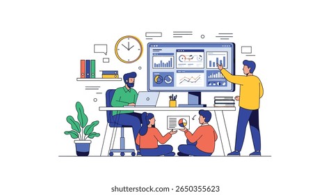 Analyzing business growth strategies through data visualization and team collaboration