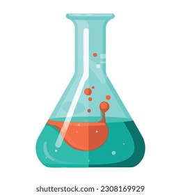 analyzing chemical drop in transparent test tube icon isolated