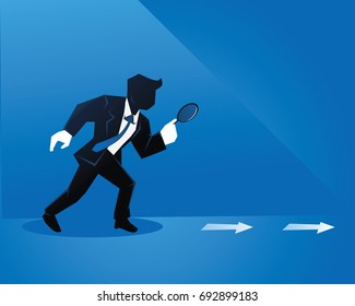 Analyzing Competitor Movement Creative Businessman Illustration Concept
