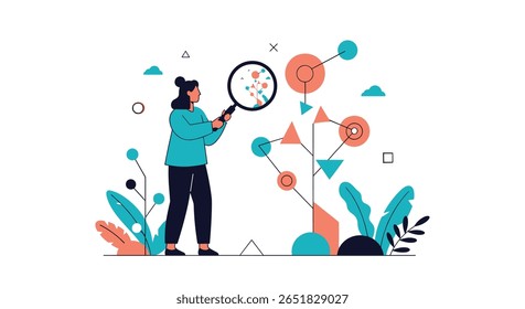 Analyzing complex data structures through magnification and observation