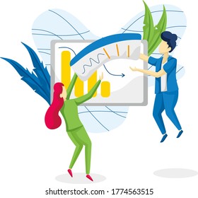 el análisis de datos en el negocio debe hacerse para determinar el siguiente paso en la empresa. Esta ilustración es adecuada para el diseño