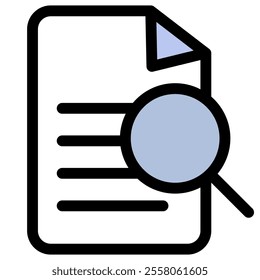 Analyzing document with written text icon symbol - Search and Analyzing documents or Big data