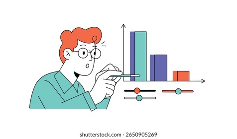 Analyzing financial data using interactive charts and graphical representations for business insights