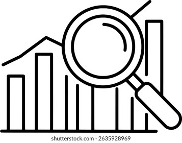 Analisando o crescimento com lupa e linhas e barras de gráfico