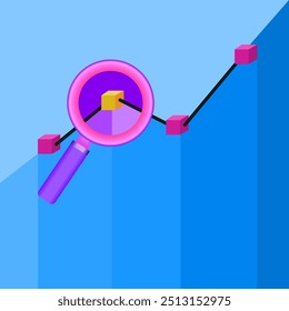 Analisando a ilustração do vetor de tendências de crescimento. Adequado para conteúdo infográfico de negócios