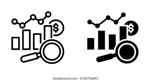 Analyzing icon, element icon for design branding, print, and digital media
