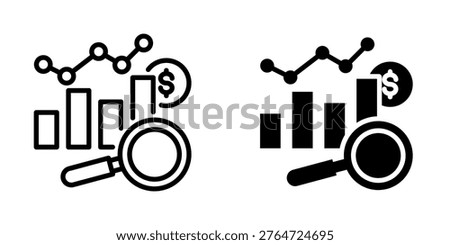 Analyzing icon, element icon for design branding, print, and digital media